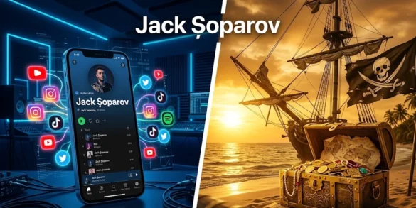 Jack Şoparov identity guide showing digital creator profile and Pirates of the Caribbean fictional character analysis for 2026 audiences